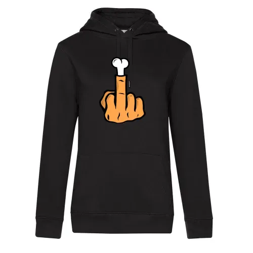 Mittelfinger aus Knochen Hoodie Frauen Queen Hooded