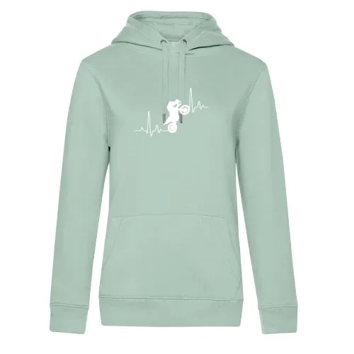 Motocross Wheelie Puls Enduro Cross Herzschlag Hoodie