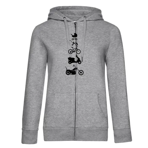 Motorrad Chopper Evolution Front Hoodie Frauen Queen Zipped