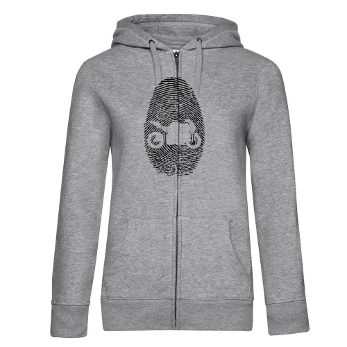Motorrad Fingerabdruck Frauen Hoodie