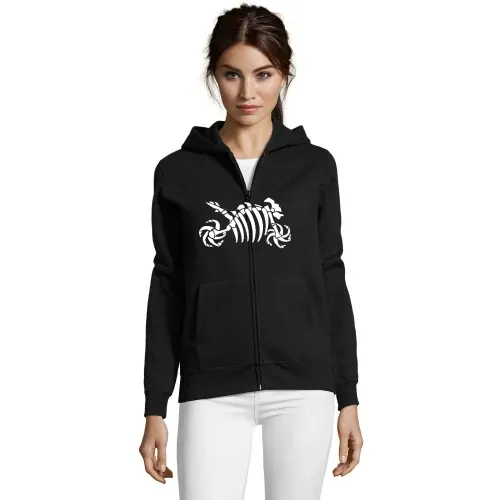 Motorrad Fossil Skelett Frauen Hoodie