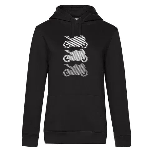 Motorrad hoch3 weiß Hoodie