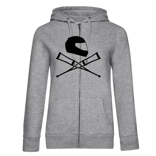 Motorradhelm mit Krücken Hoodie Frauen Queen Zipped