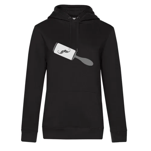 Moustache an Fusselrolle Hoodie Frauen Queen Hooded