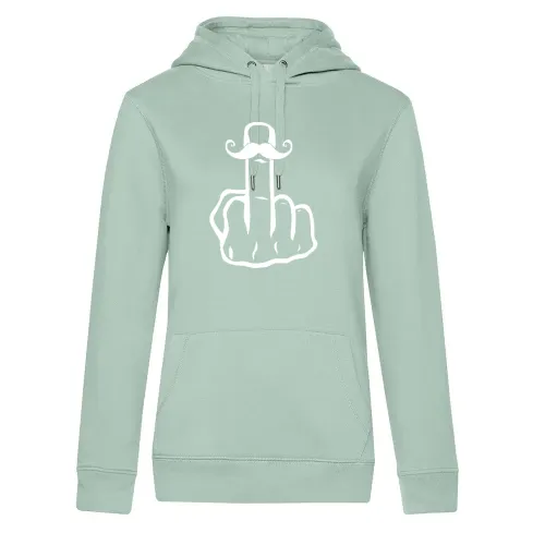 Moustache Mittelfinger Frauen Hoodie