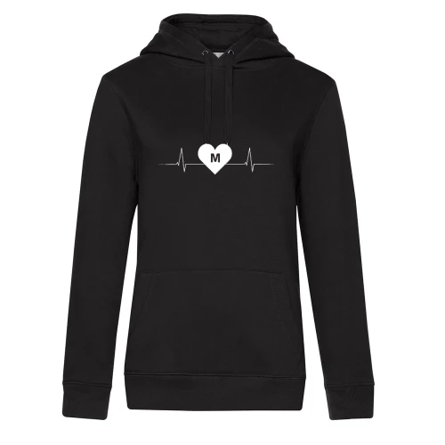München M Nummernschild Herzschlag Hoodie Frauen Queen Hooded
