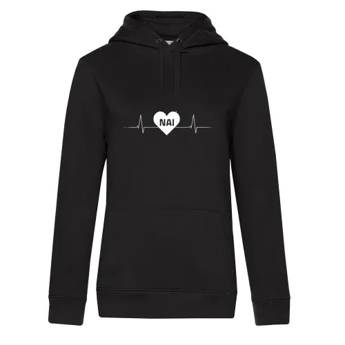 Naila NAI Nummernschild Herzschlag Hoodie Frauen Queen Hooded
