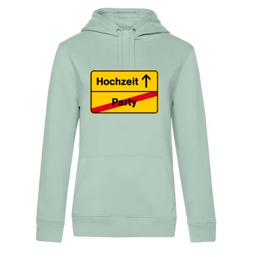 Ortsausgangsschild Hochzeit Party Hoodie