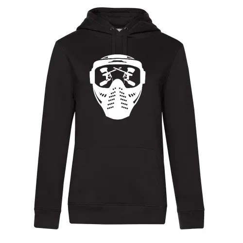 Paintball Maske mit Waffe Hoodie Frauen Queen Hooded
