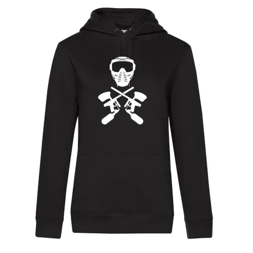 Paintball Maske und Waffe Frauen Hoodie