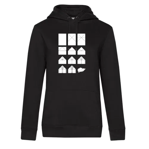 Papierflieger Faltanleitung Frauen Hoodie Papierflieger Faltanleitung Hoodie