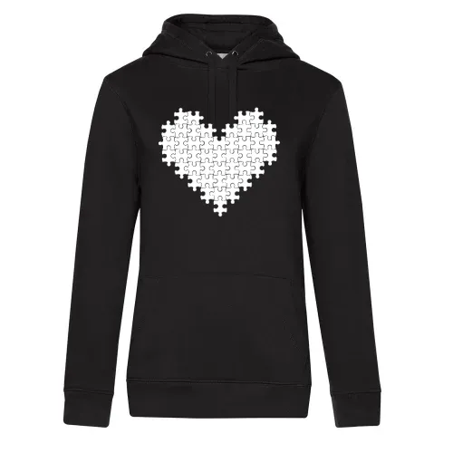 Puzzle Herz Frauen Hoodie Puzzle Herz Hoodie