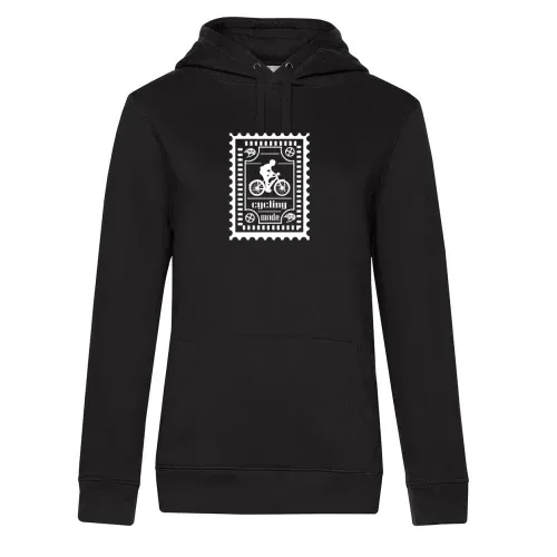 Radfahrer Briefmarke Rennrad Fahrrad Post Stempel Hoodie Frauen Queen Hooded