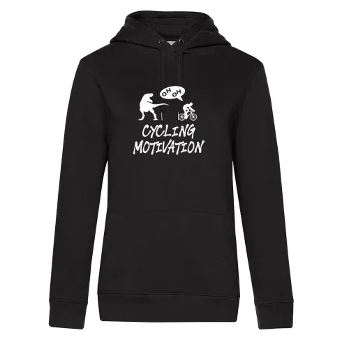 Radfahrer Dino TRex Motivation Mountainbiker Hoodie Frauen Queen Hooded