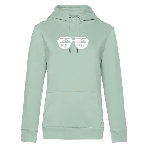 Radfahrer Mountainbiker Sonnenbrille Landschaft Hoodie Frauen Queen Hooded