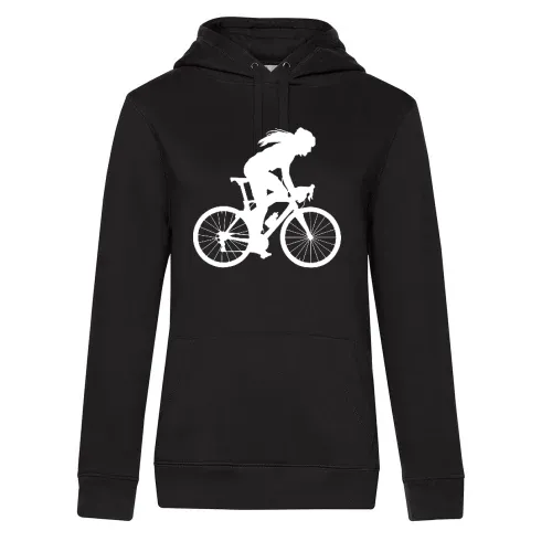 Radfahrerin Bikerin Frau Fahrrad Fahrradfahren Hoodie Frauen Queen Hooded