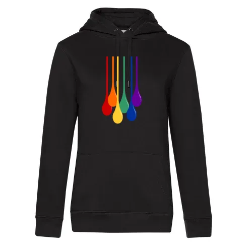 Regenbogen Tropfen Hoodie