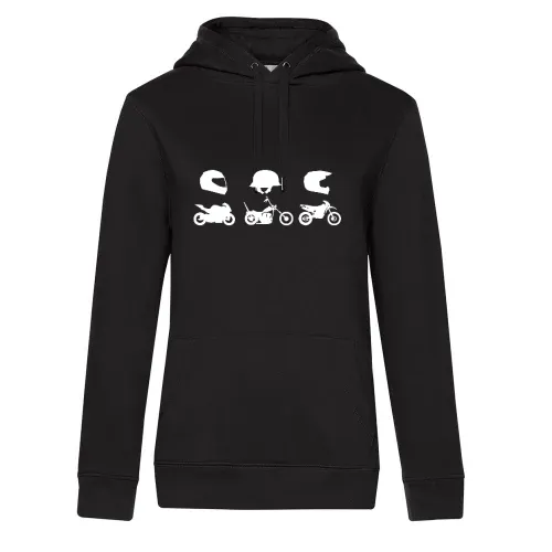 Rennmotorrad Chopper Enduro Cross mit Helm Hoodie