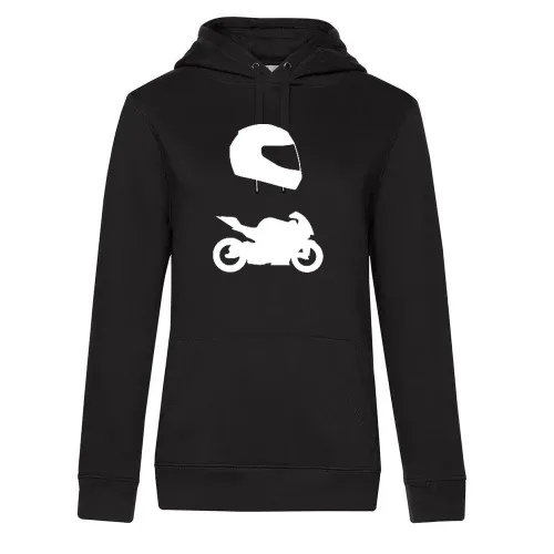 Rennmotorrad mit Helm Hoodie