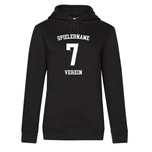 Rückennummer mit Namen Hoodie Frauen Queen Hooded