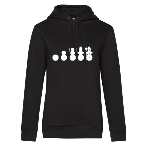 Schneemann Evolution aufbau Hoodie Frauen Queen Hooded