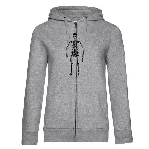 Skelett Hoodie Frauen Queen Zipped