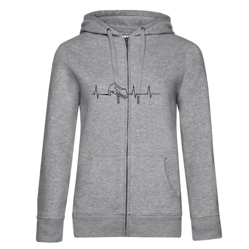 Skifahrer Herzschlag Frauen Hoodie