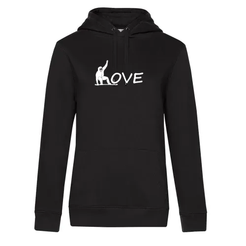 Snowboard Snowboarder Love Liebe Herz Hoodie Frauen Queen Hooded