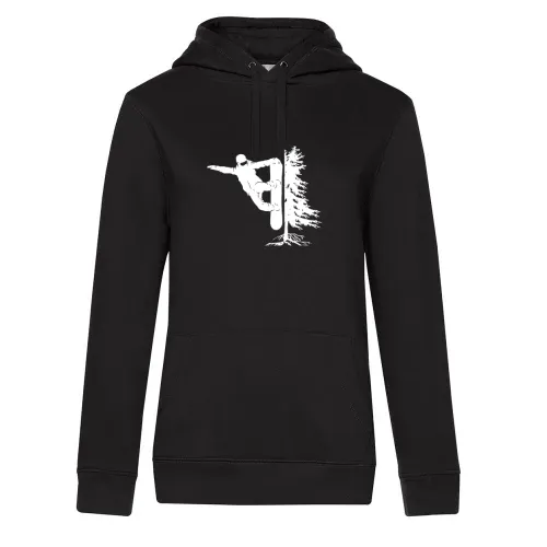 Snowboarder Off Piste Baum Snowboarden Boarder Hoodie Frauen Queen Hooded