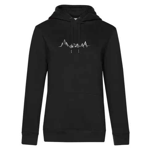 Tandem Fahrrad Herzschlag Berge Radfahrer Puls Hoodie Frauen Queen Hooded