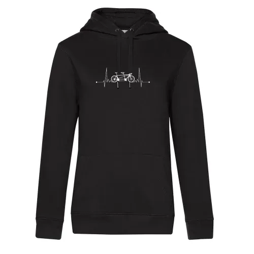 Tandem Fahrrad Herzschlag EKG Hoodie Frauen Queen Hooded