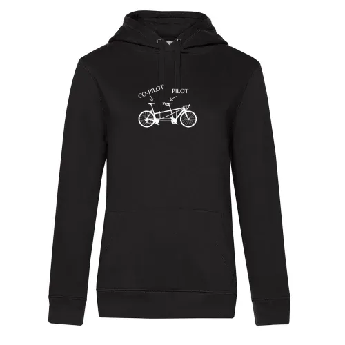 Tandem Fahrrad Pilot Co-Pilot Hoodie Frauen Queen Hooded