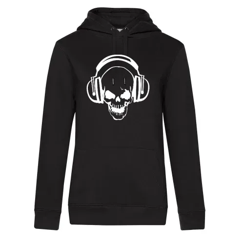 Totenkopf mit Kopfhörer Hoodie