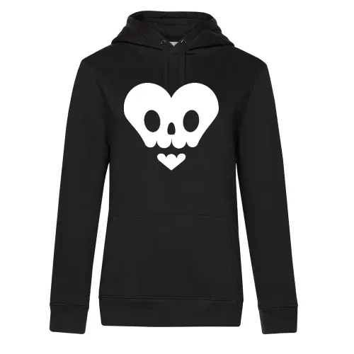 Totenschädel in Herzform Frauen Hoodie Totenschädel in Herzform Hoodie