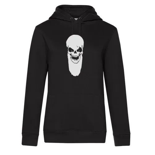 Totenschädel mit Bart Frauen Hoodie Totenschädel mit Bart Hoodie