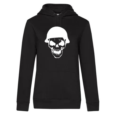 Totenschädel mit Chopperhelm Hoodie Frauen Queen Hooded
