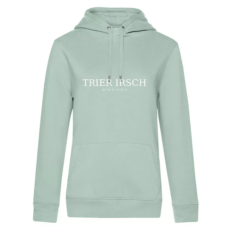  Frauen Hoodie mit Aufdruck 'Trier Irsch Koordinaten'