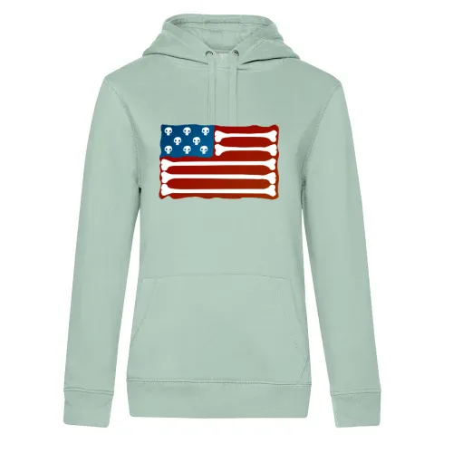 USA Fahne aus Knochen Skull Hoodie