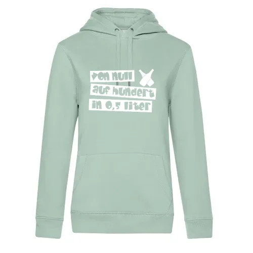 von null auf hundert in 0,5 liter Frauen Hoodie