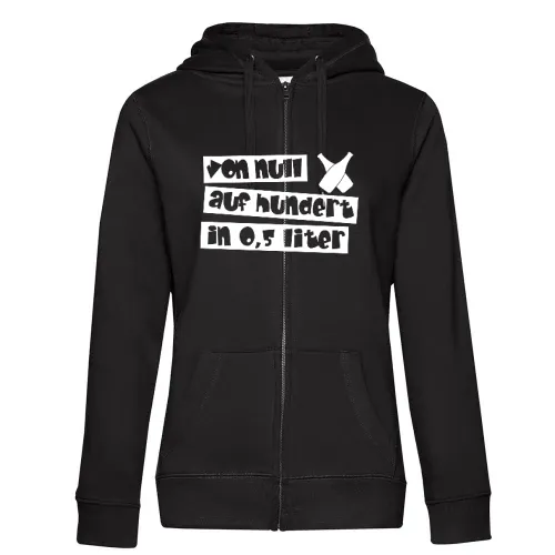 von null auf hundert in 0,5 liter Frauen Hoodie