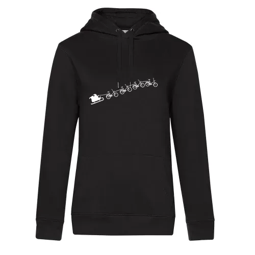 Weihnachtsschlitten aus fliegenden Klapprädern Frauen Hoodie