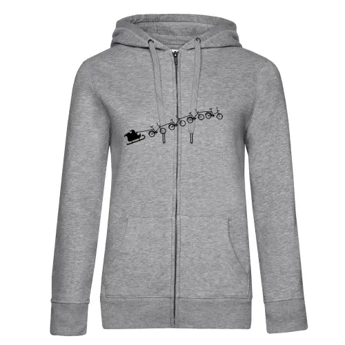 Weihnachtsschlitten aus fliegenden Klapprädern Frauen Hoodie