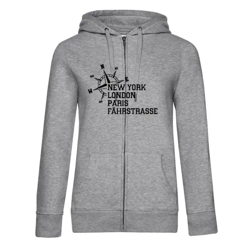 Weltstadt Fährstraße Hoodie Frauen Queen Zipped