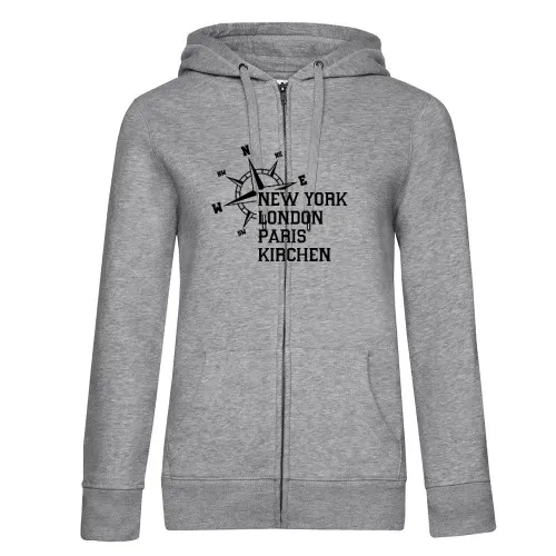 Weltstadt Kirchen Hoodie Frauen Queen Zipped