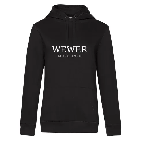 Wewer Koordinaten Hoodie Frauen Queen Hooded