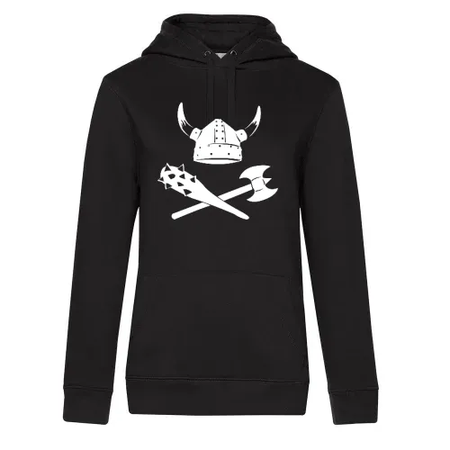 Wikingerhelm mit Axt und Keule Frauen Hoodie