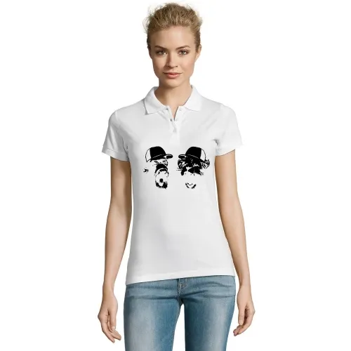 Affe und Löwe mit Basecap Frauen Polo