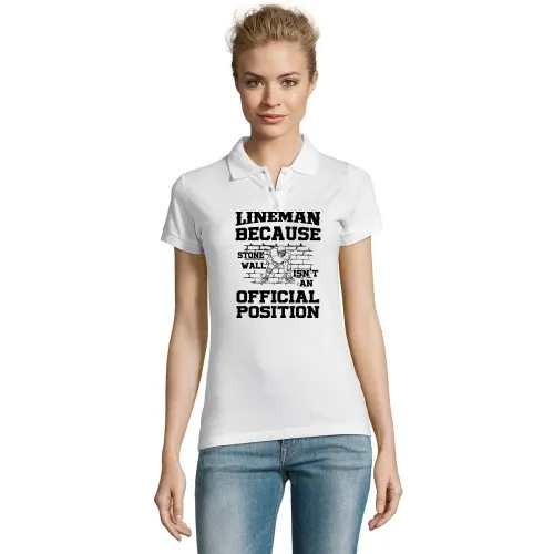 American Football Stein Mauer Lineman Position Polo Frauen Perfect