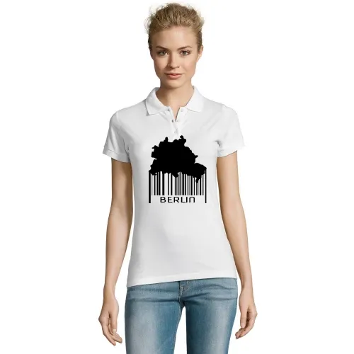 Berlin Barcode Berliner Strichcode Farbe wählbar Polo