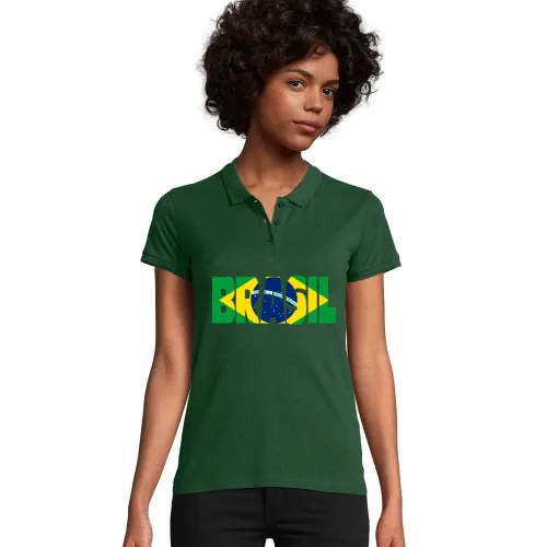 Brasilien mit Fahne Polo Frauen Planet Bio